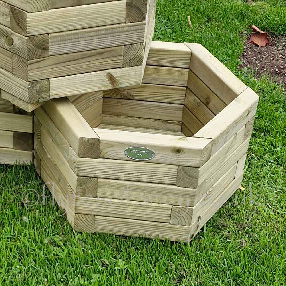 Huttons Small Hexagonal Wooden Planter - NEW!