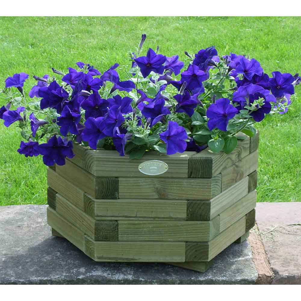 Huttons Small Hexagonal Wooden Planter - NEW!