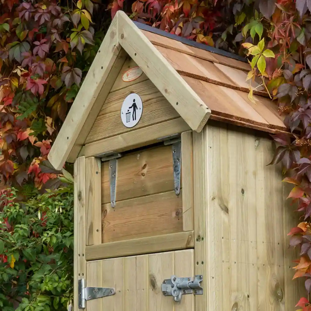 Roof detail of Outdoor Wooden Litter Bin