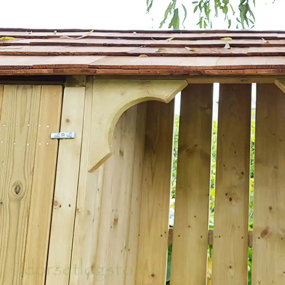 Okeford Garden & Log Store with Cedar Shingle Roof - 6ft wide