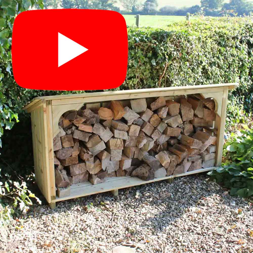 4ft wide Melbury Log Store - made in UK by Dorset Log Stores