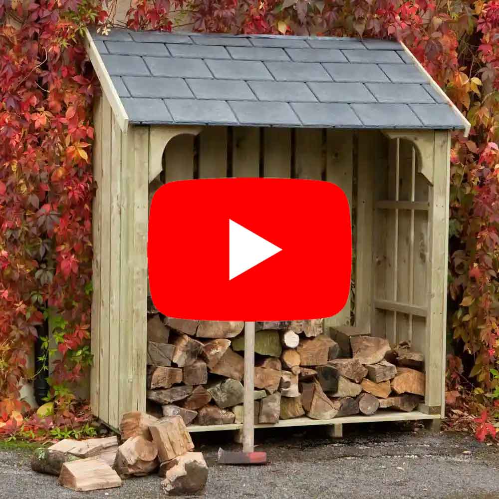 Okeford Log Store 4ft wide - Wood Stores made in Dorset
