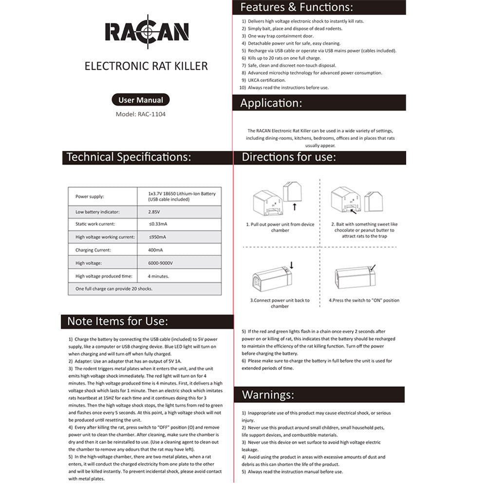 RACAN Electronic Rat Killer