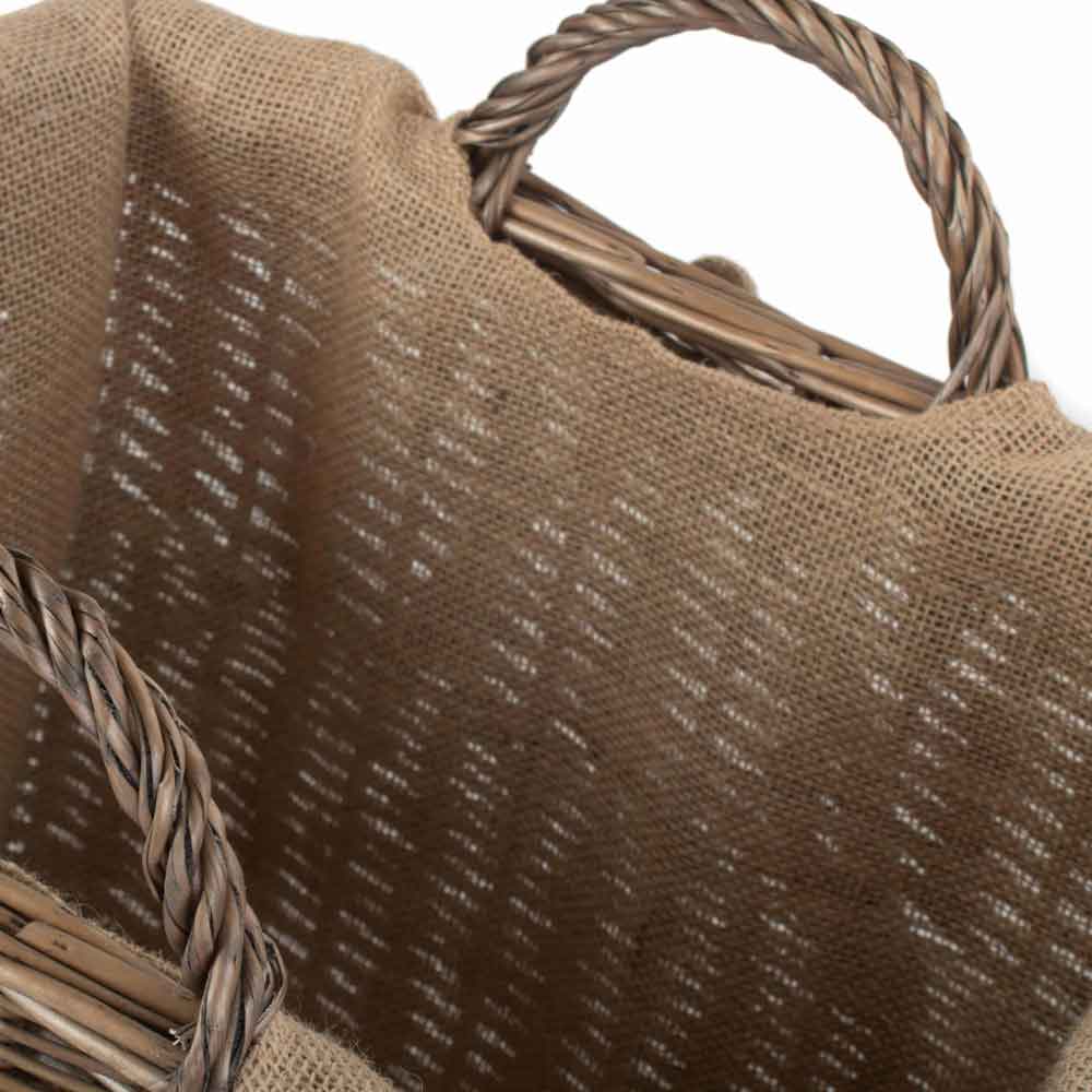 Rectangular Willow Lined Log-Storage Basket