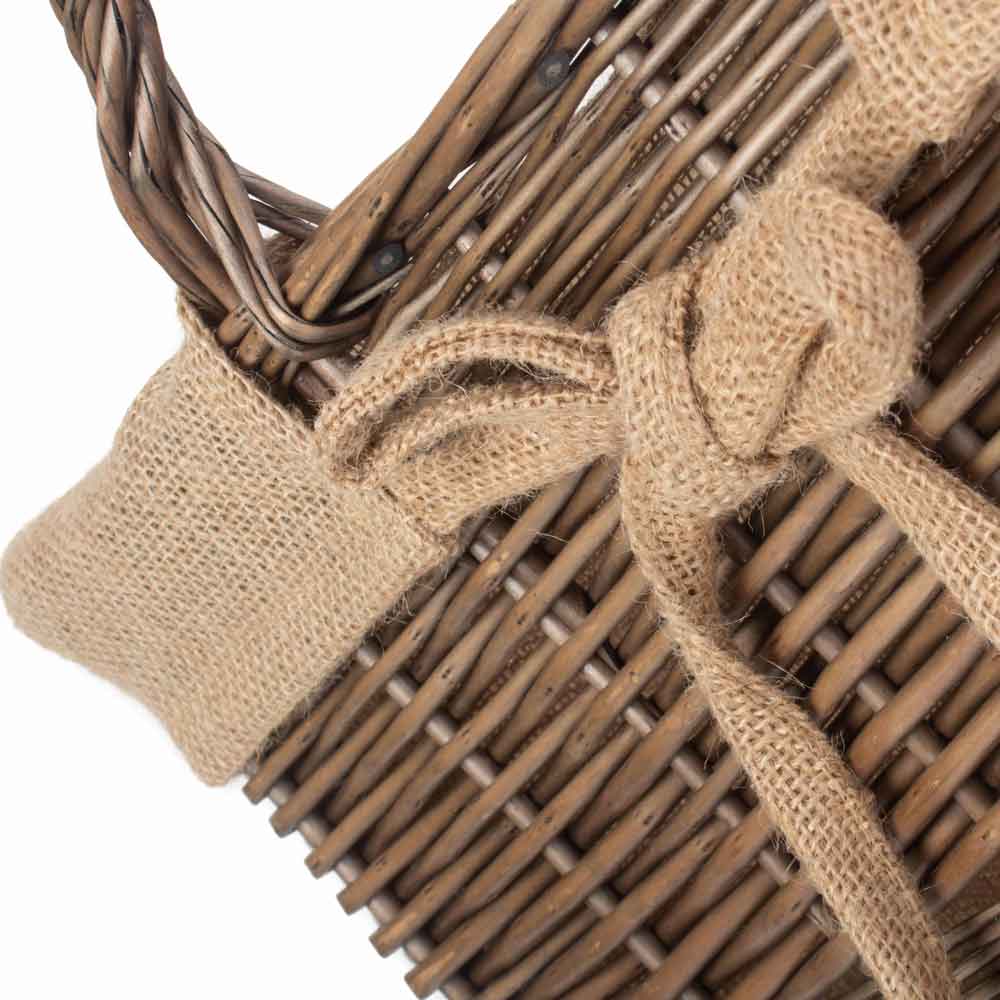 Rectangular Willow Lined Log-Storage Basket