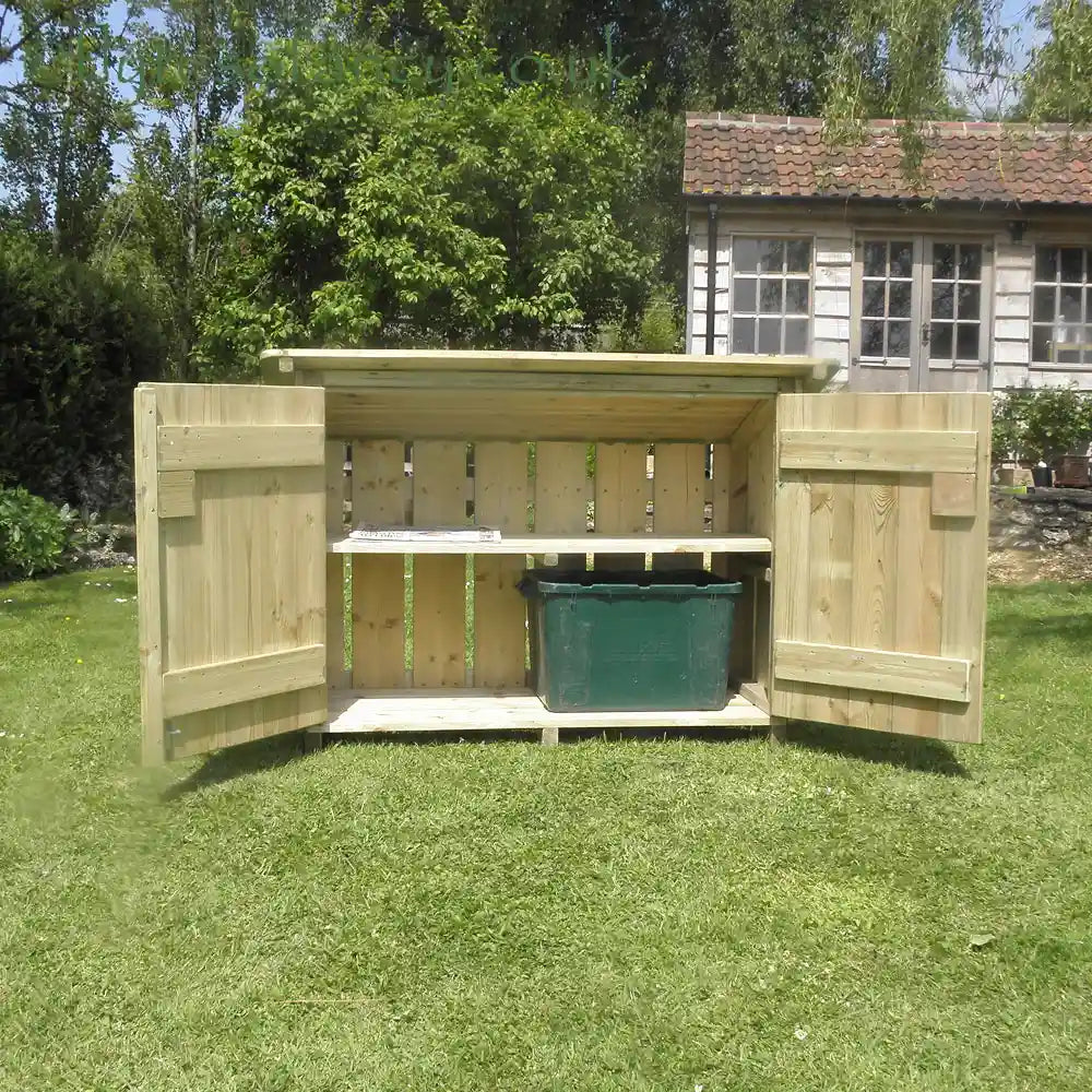 Outdoor Recycling Box and Garden Storage Box, open
