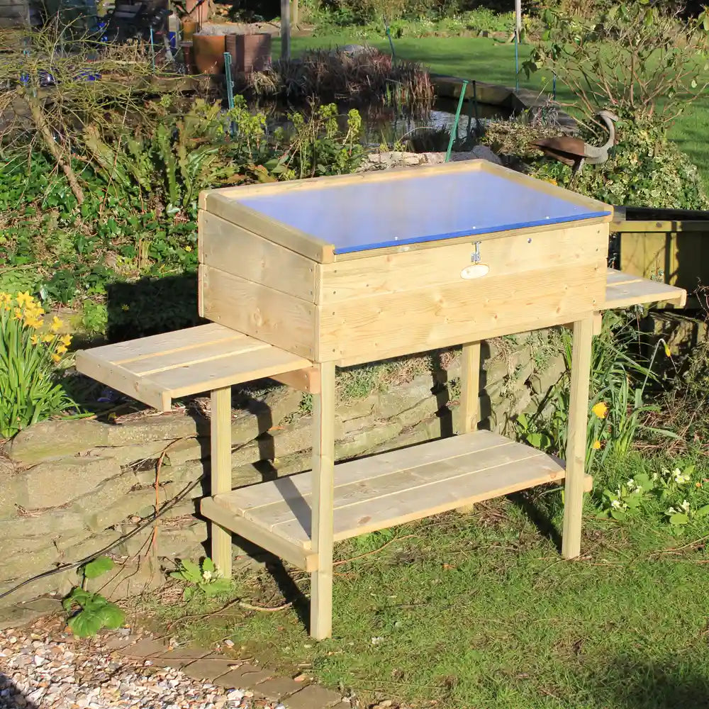 Tall Cold Frame on Legs with Shelves