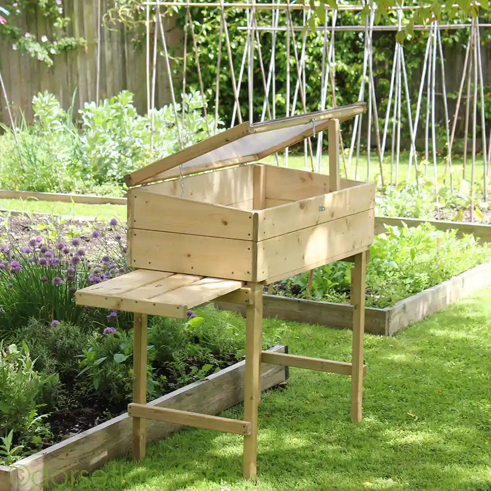 Tall Cold Frame on Legs, half open