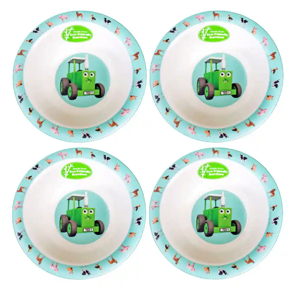 Set of 4 Tractor Ted Childrens Bowls