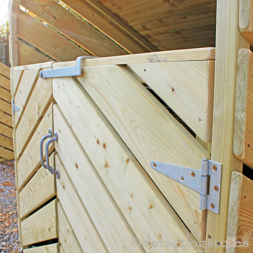 Detail of door of 1100 Litre Wheelie Bin Store