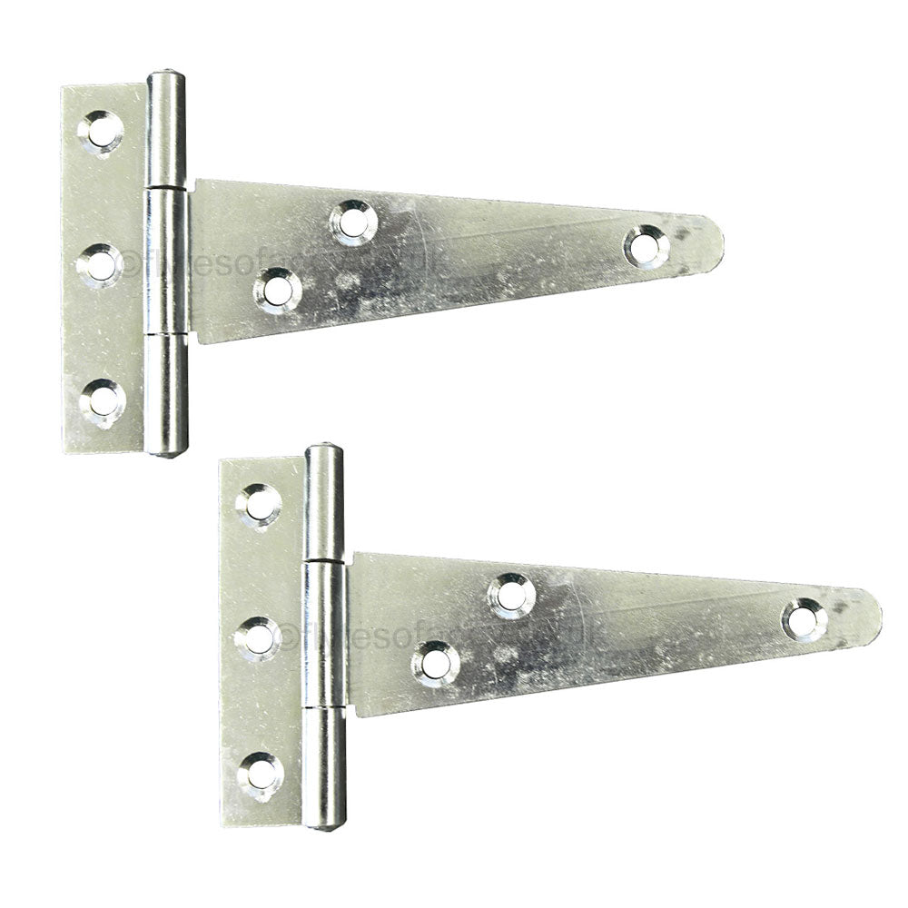 Pair of Bright Zinc Plated Lightweight Tee Hinges