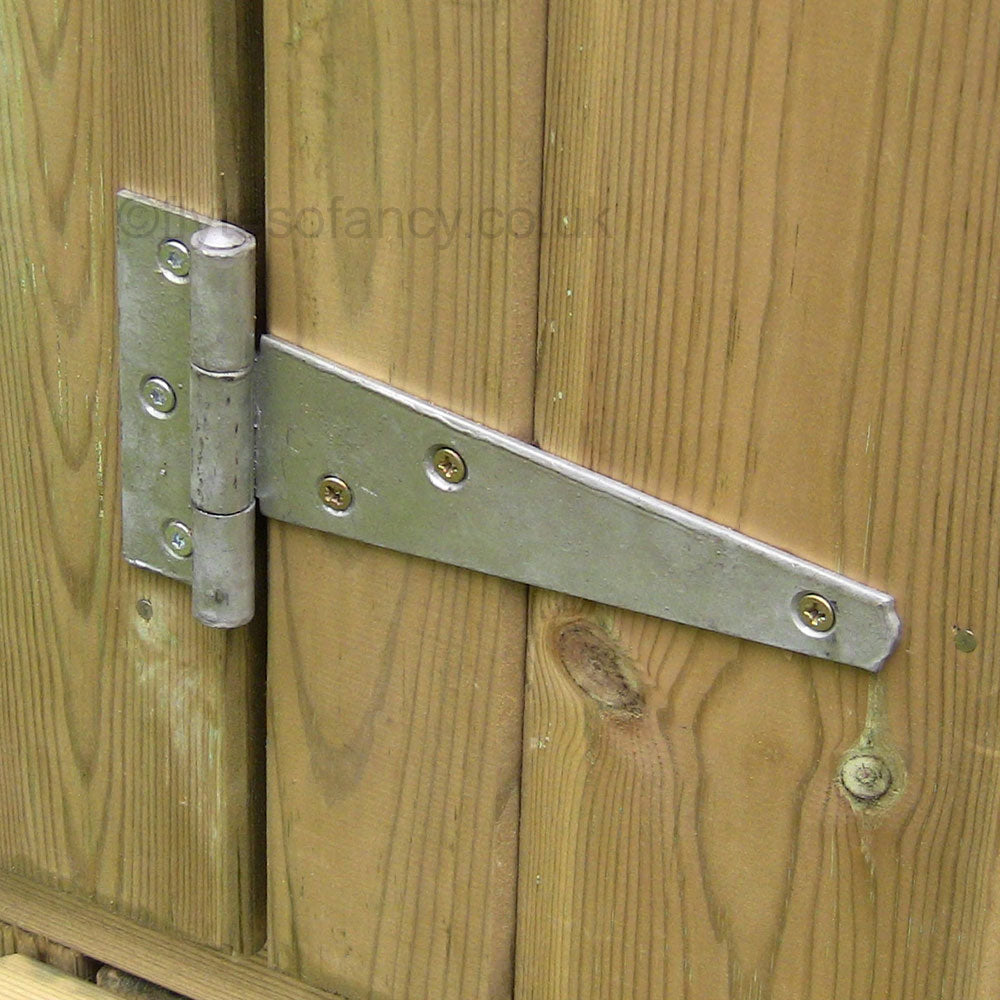 Heavy Duty Galvanised Tee Hinges on wooden door