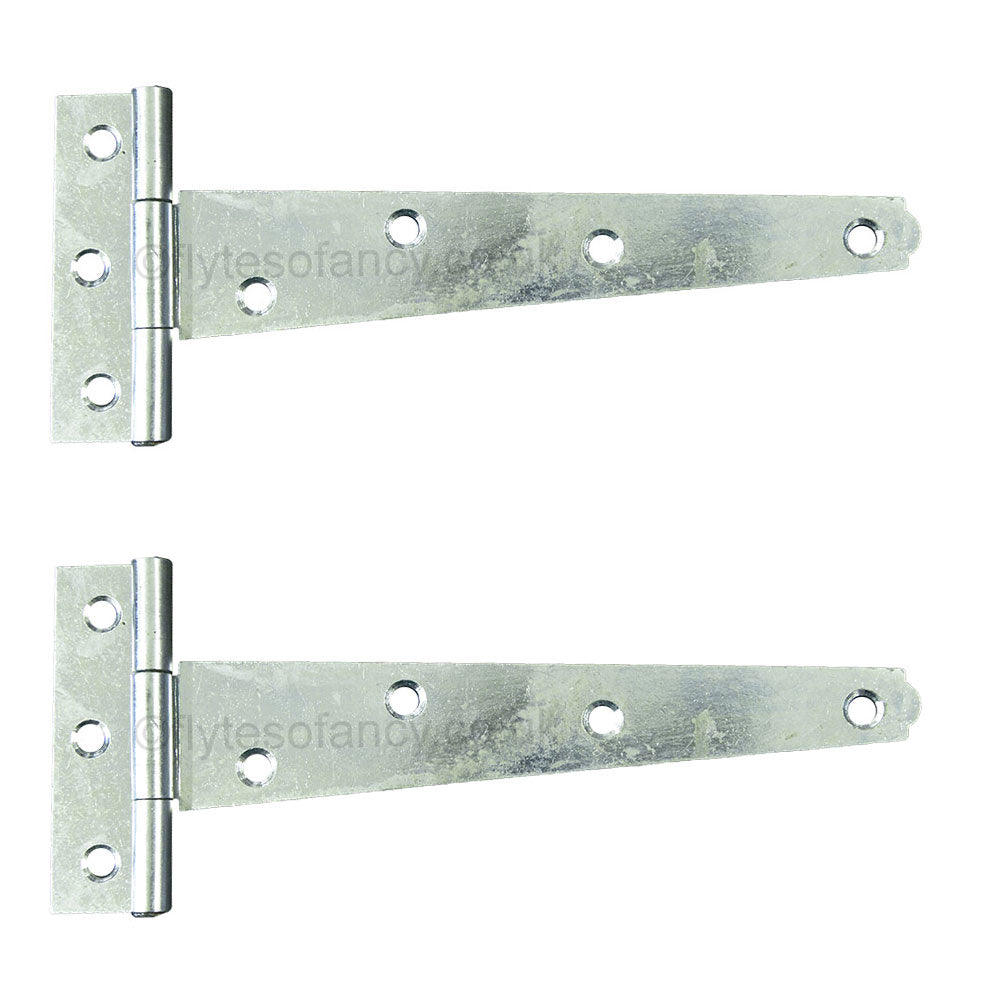 Pair of 6in Bright Zinc Lightweight Tee Hinges