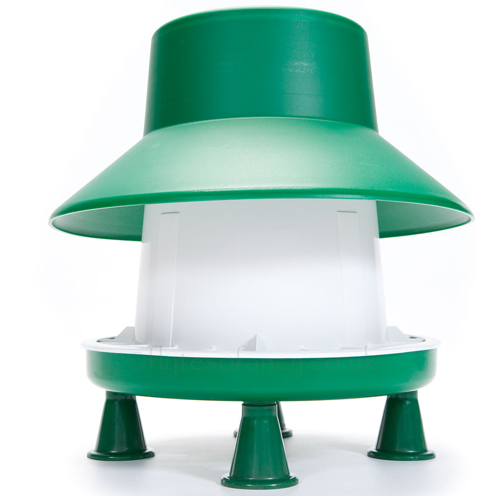 Side view Blenheim Chicken Feeder with Rainhat