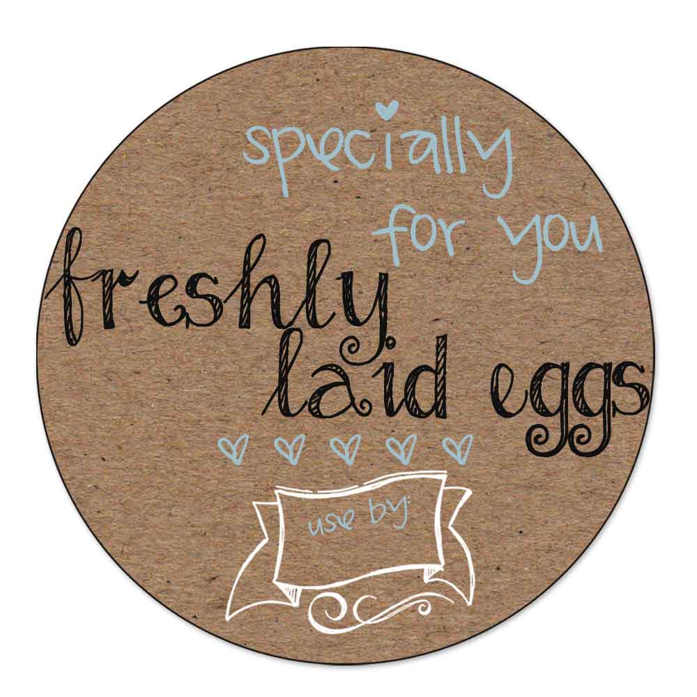 Round Buff Brown Egg Box Labels