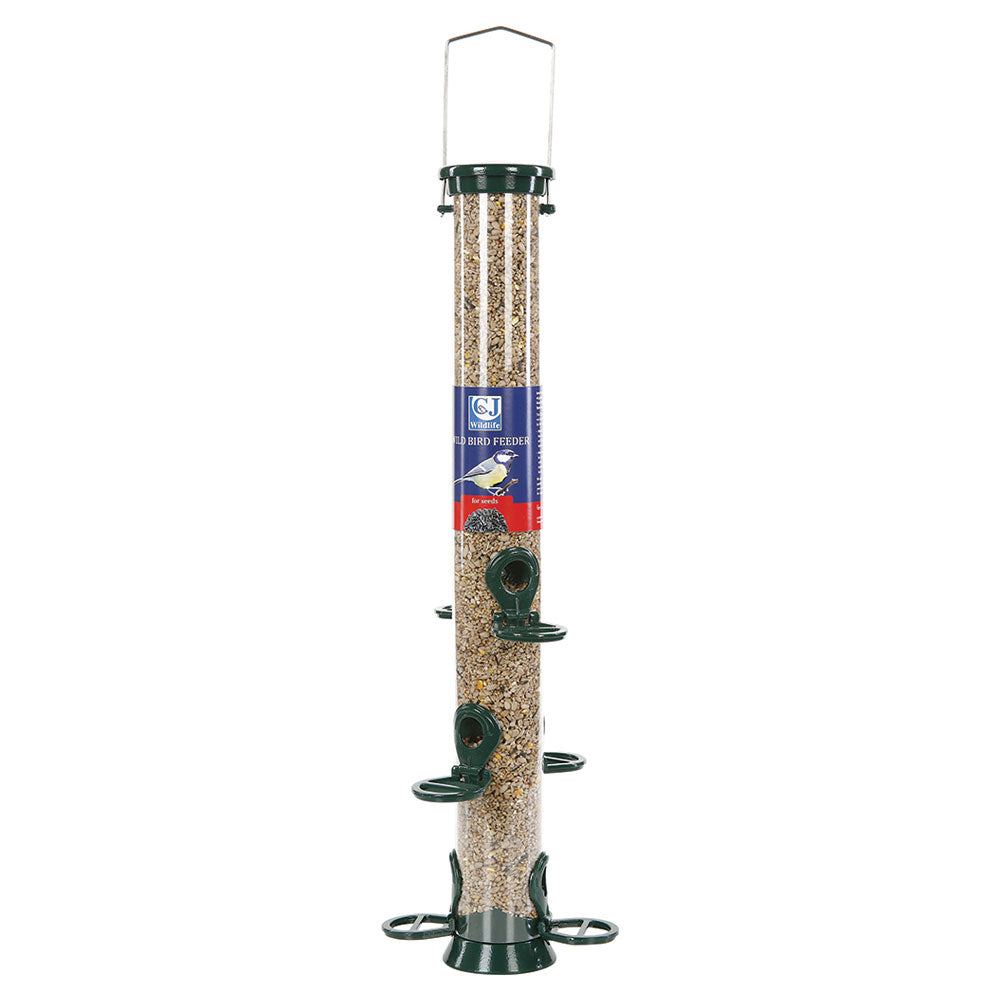 Green Metal Seed Feeder, 6-Port