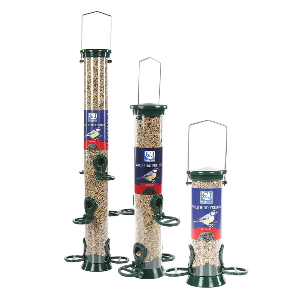 Green Metal Seed Feeders, 2-Port, 4-Port or 6-Port