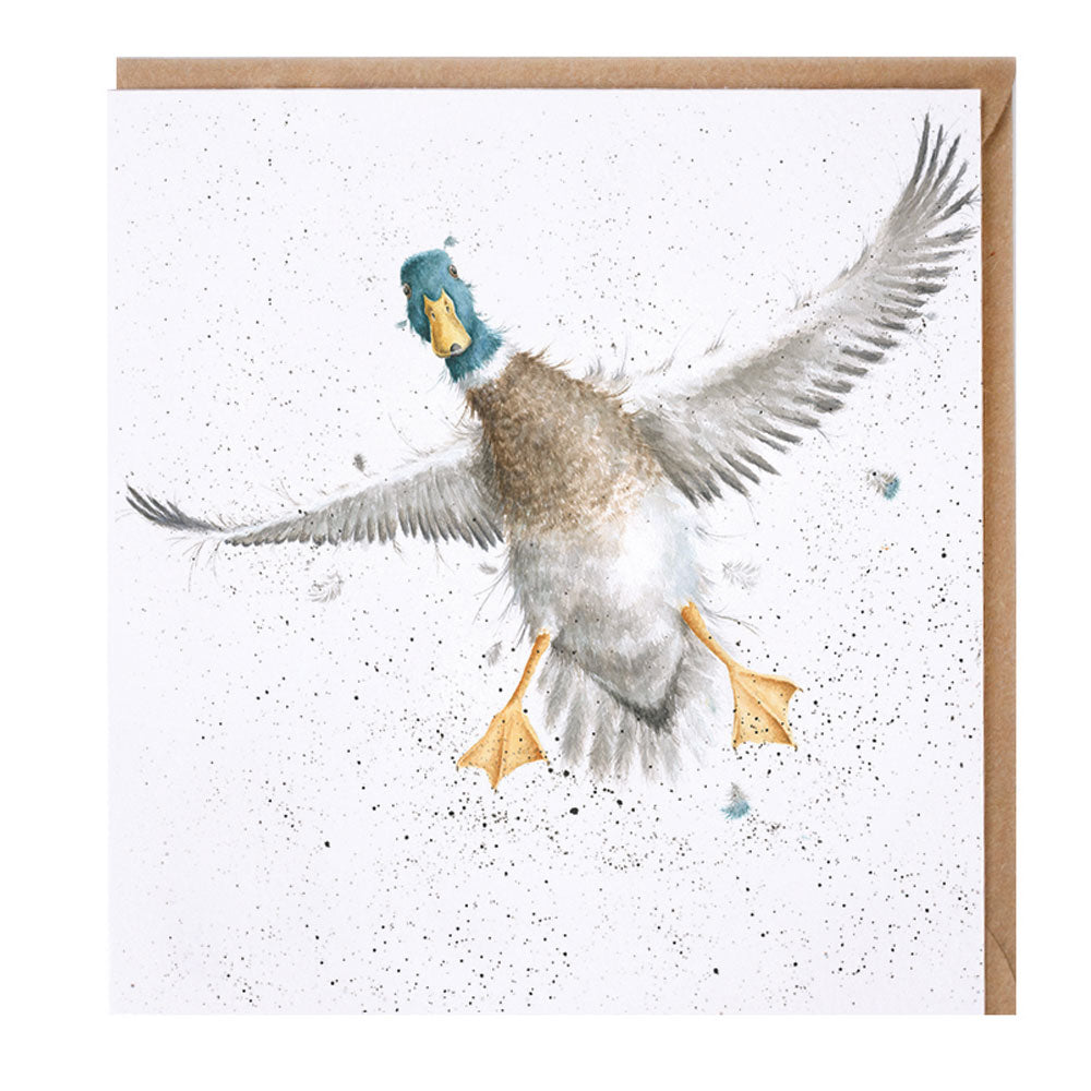 Crash Landing Duck Greetings Card