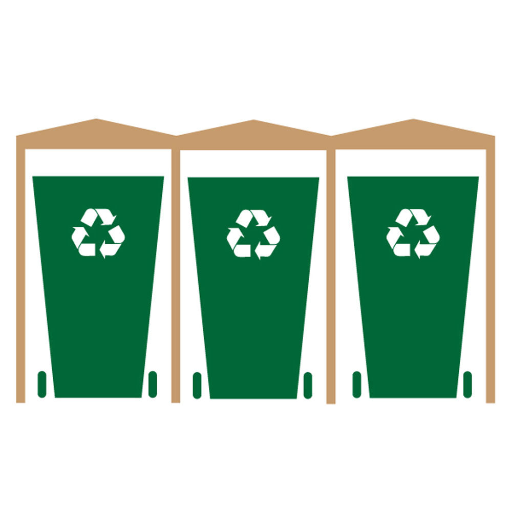 Schematic of Triple Wheelie Bin Storage