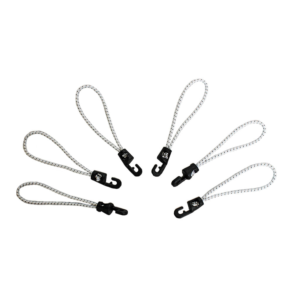 Pack of 6 Short Elasticated Hook Bungees