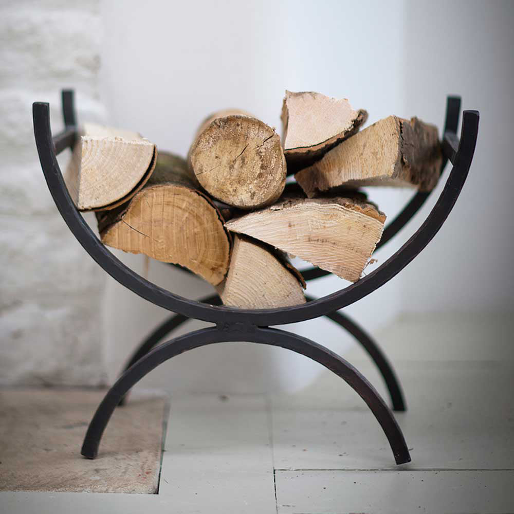 Wrought Iron Saddle Indoor Log Holder