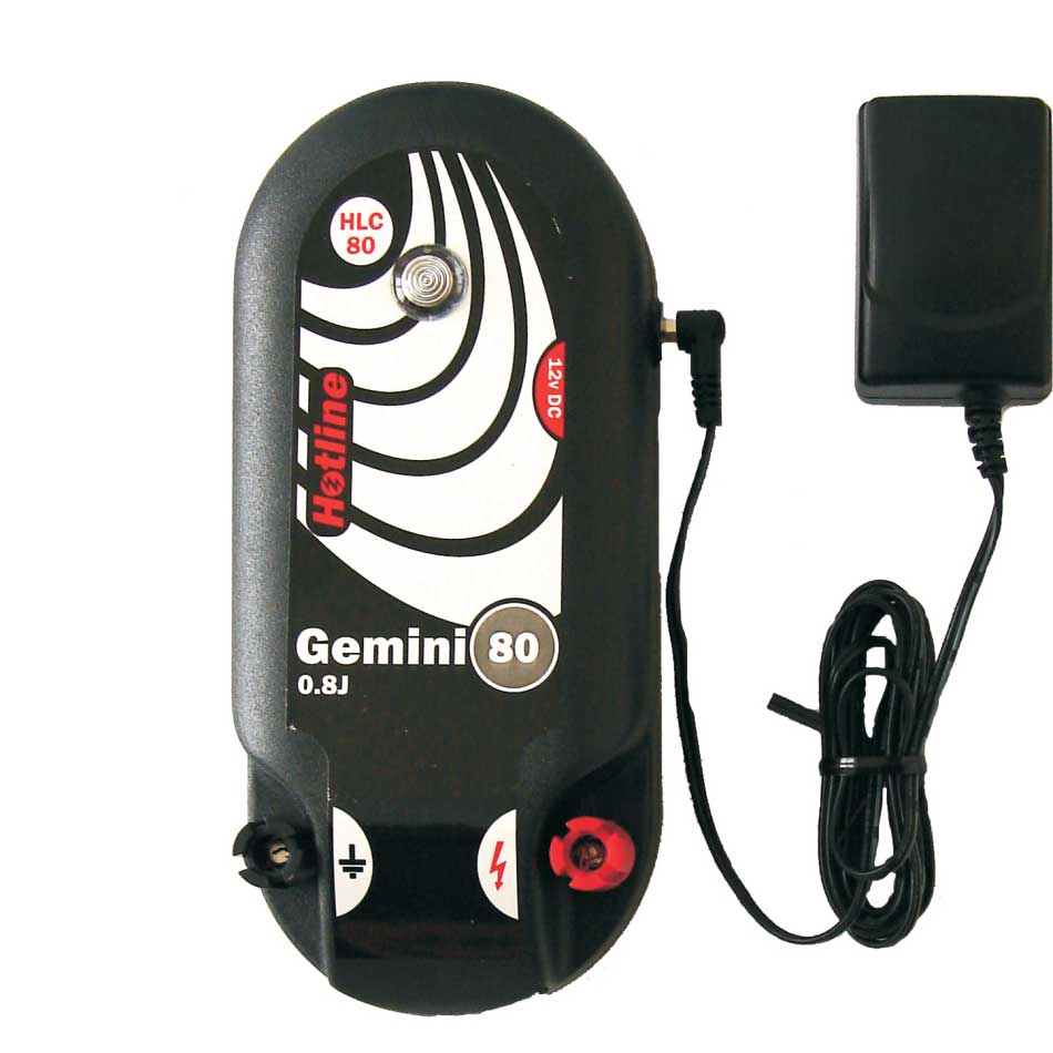 Hotline Gemini Dual power energiser connecting to mains power