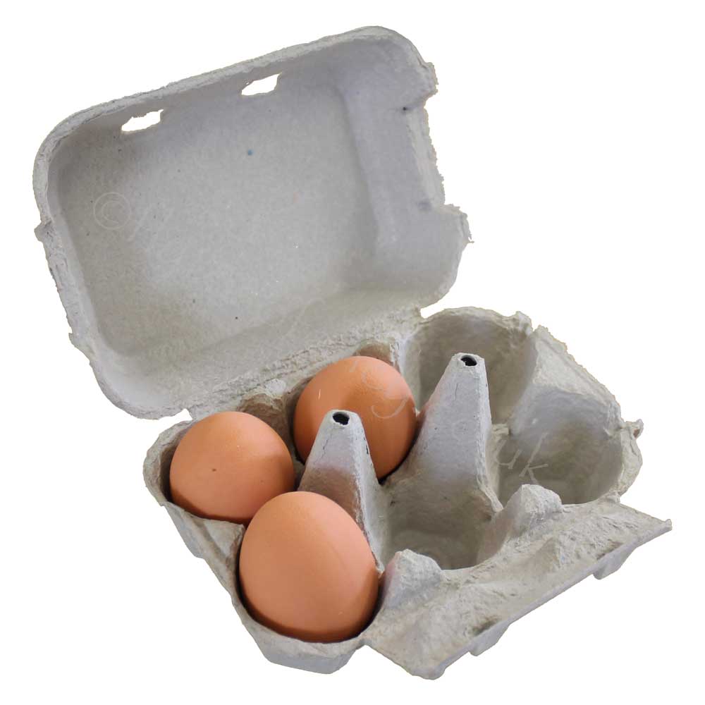 Single Plain Grey Egg Box with eggs