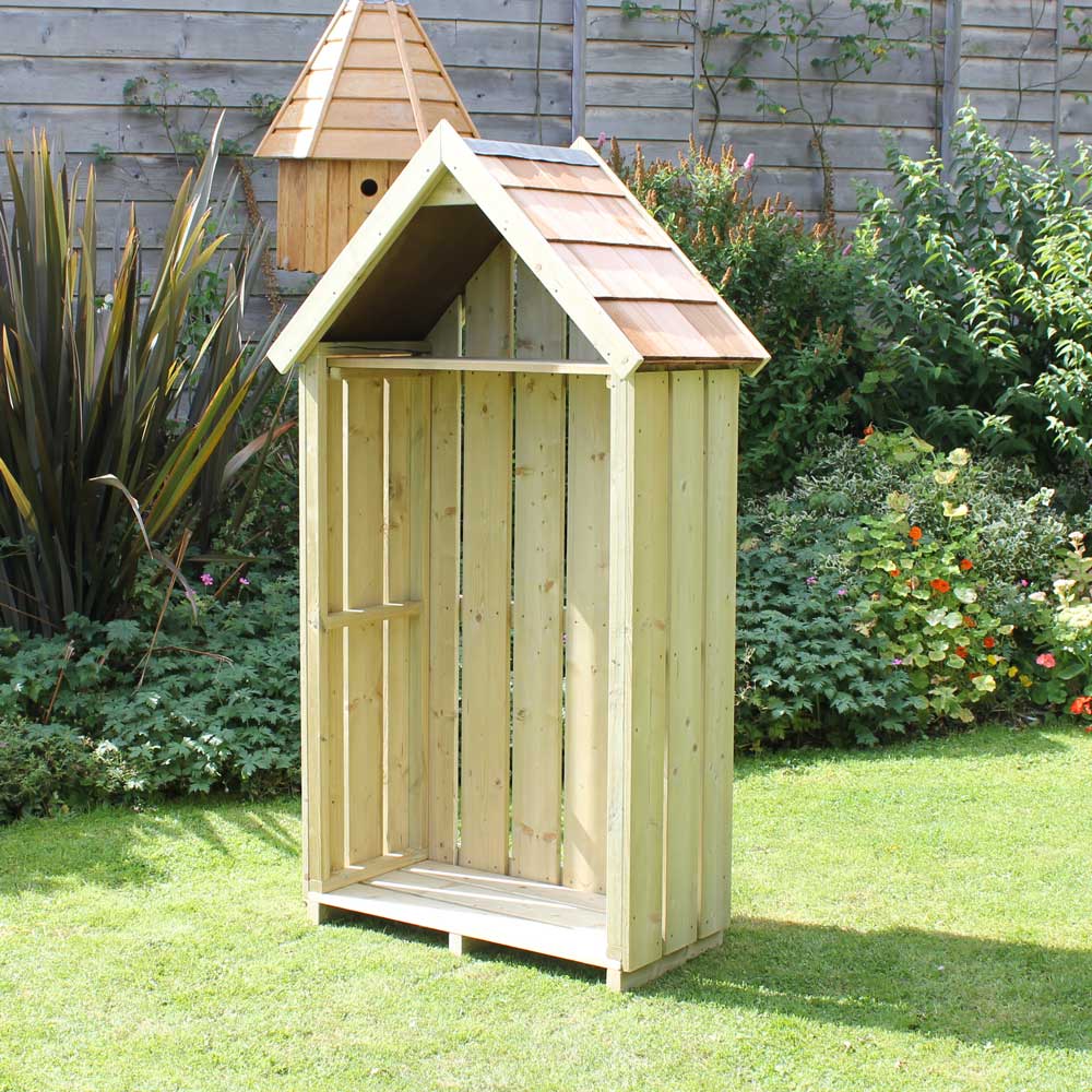 High Hinton 3ft wide Log Store with shingle roof