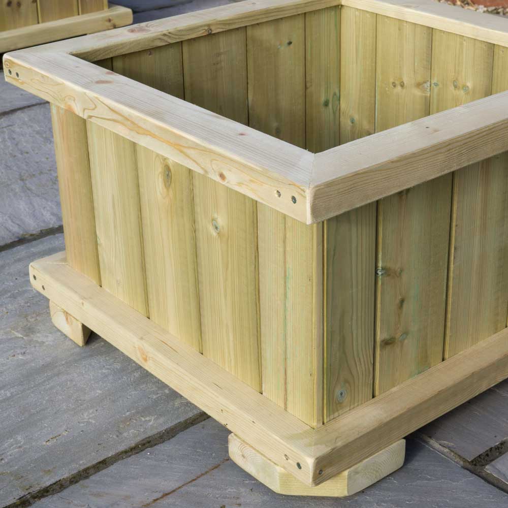Detail  view Holwell Wooden Square Planter