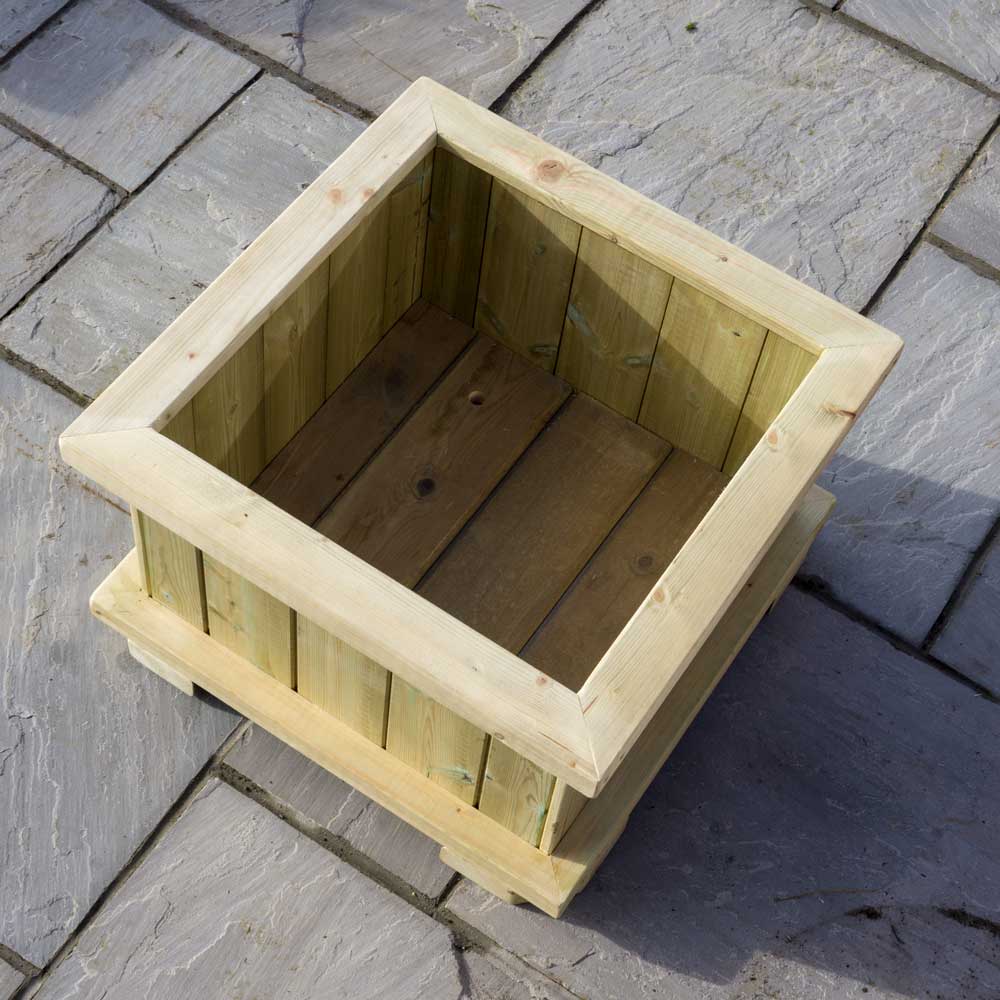 Top view Holwell Wooden Square Planter