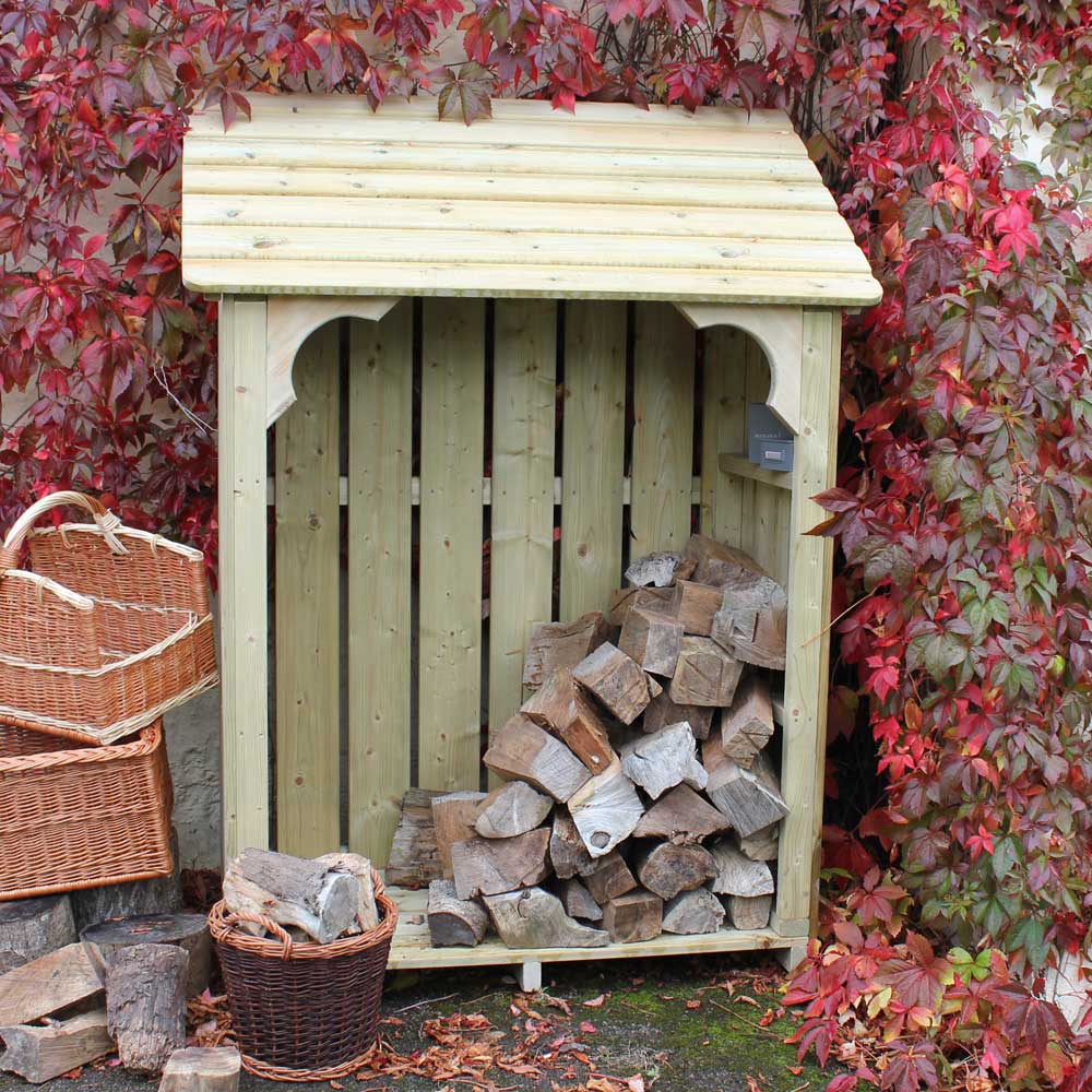 Front view Okeford Log Store 4ft wide