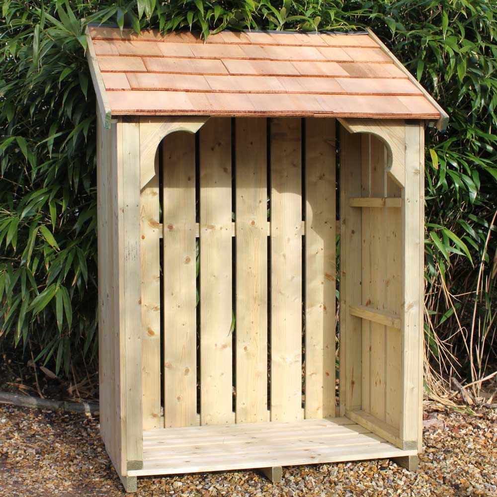 Okeford Log Store 4ft wide with Shingle Roof