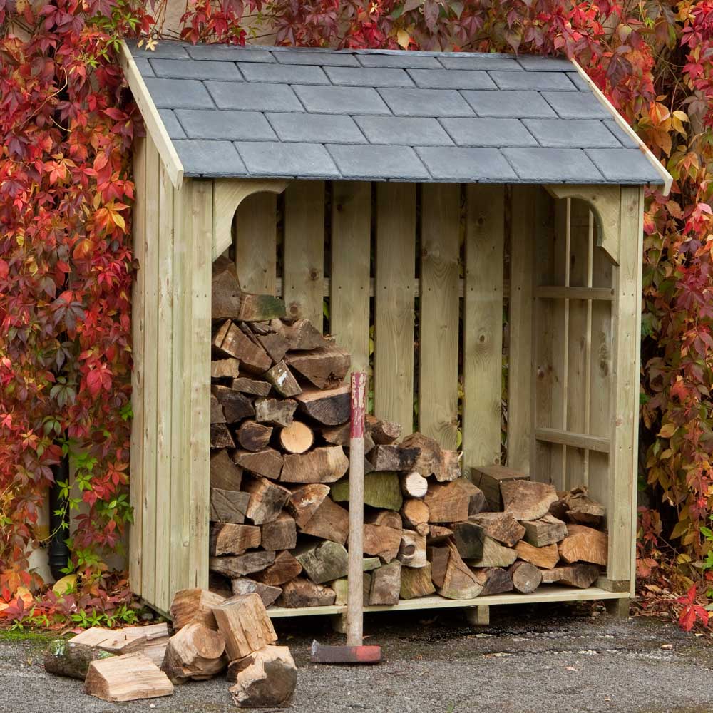 Okeford 5ft Log Store with tiled roof