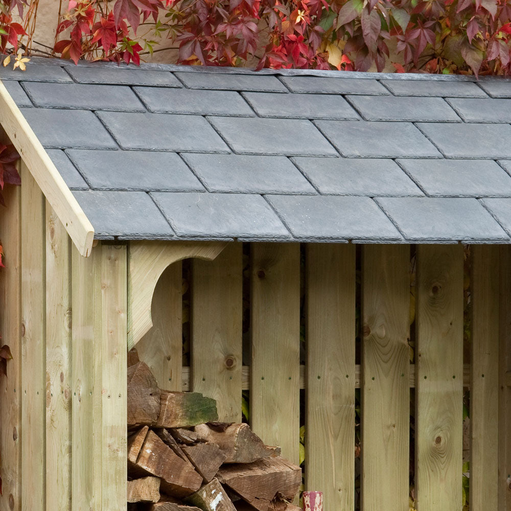 Okeford Log Store 4ft wide with Tiled Roof