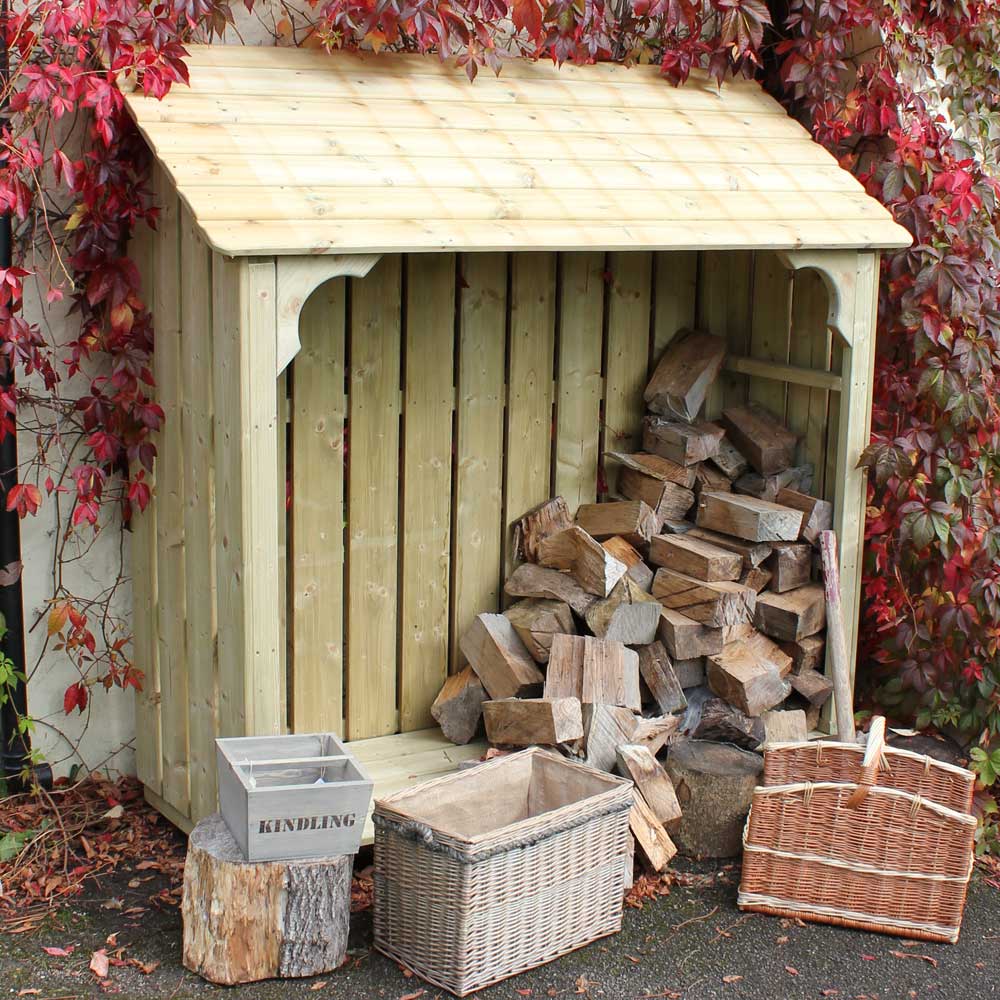 Okeford Log Store with timber roof (6ft wide)