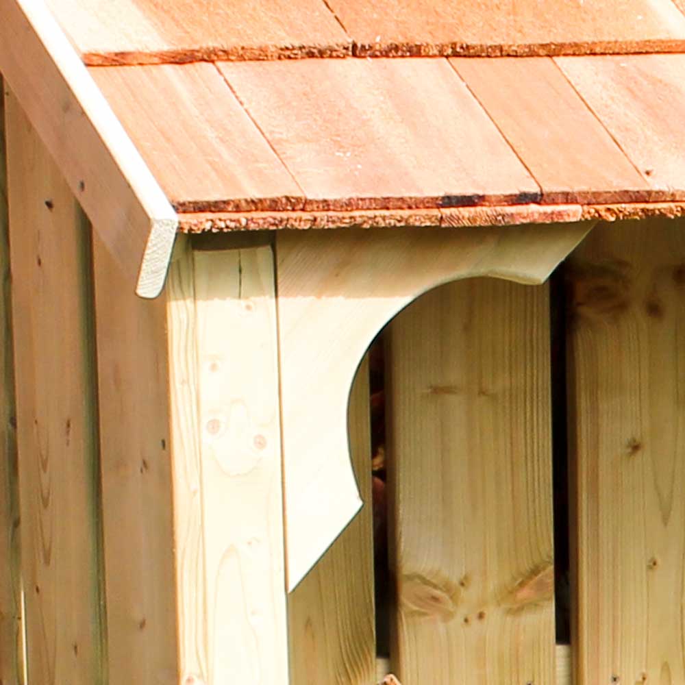 Detail of Okeford Log Store 4ft - Shingle Roof