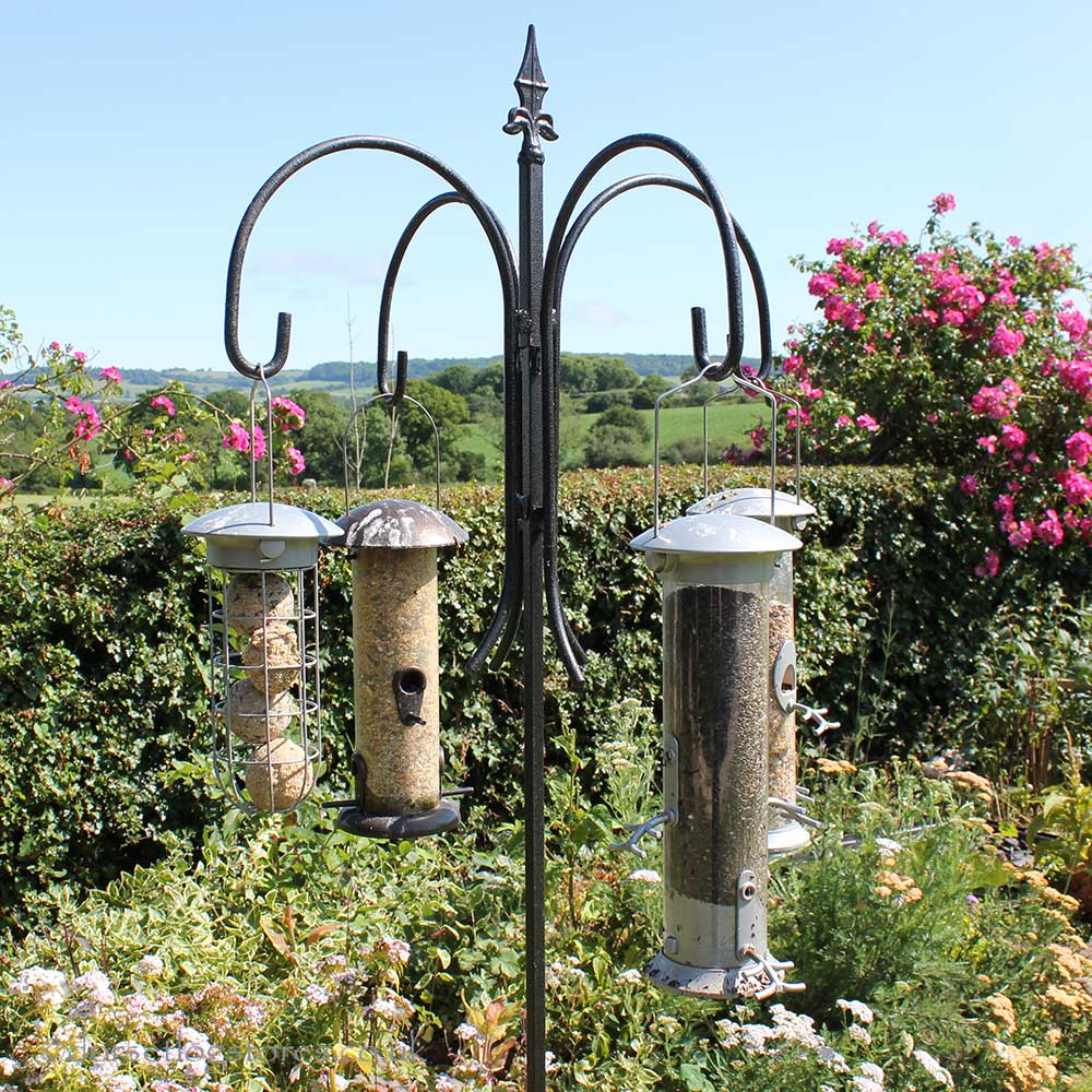 4-Way Steel Bird Feeding Station with  Feeders