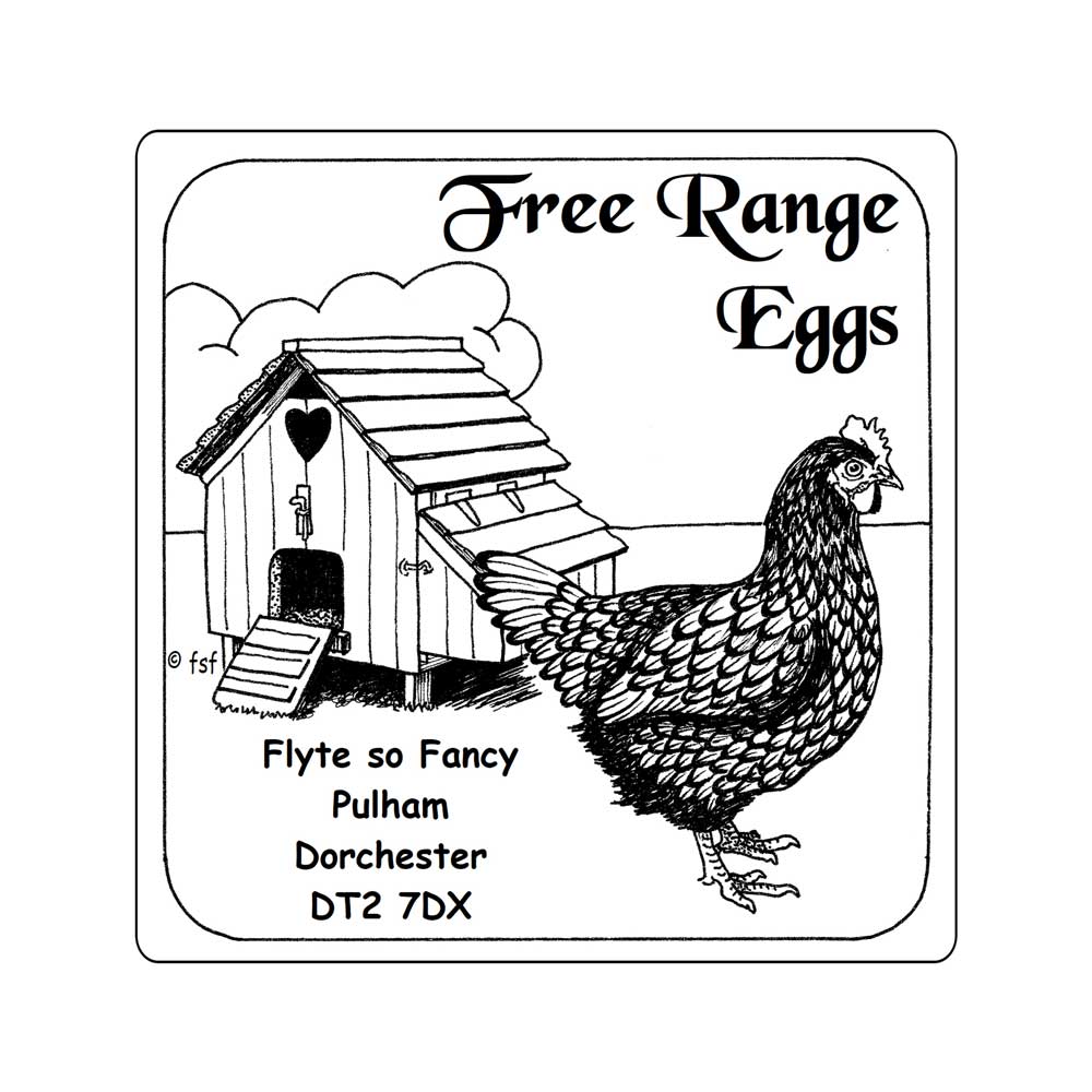 Personalised Free Range Eggs labels, white