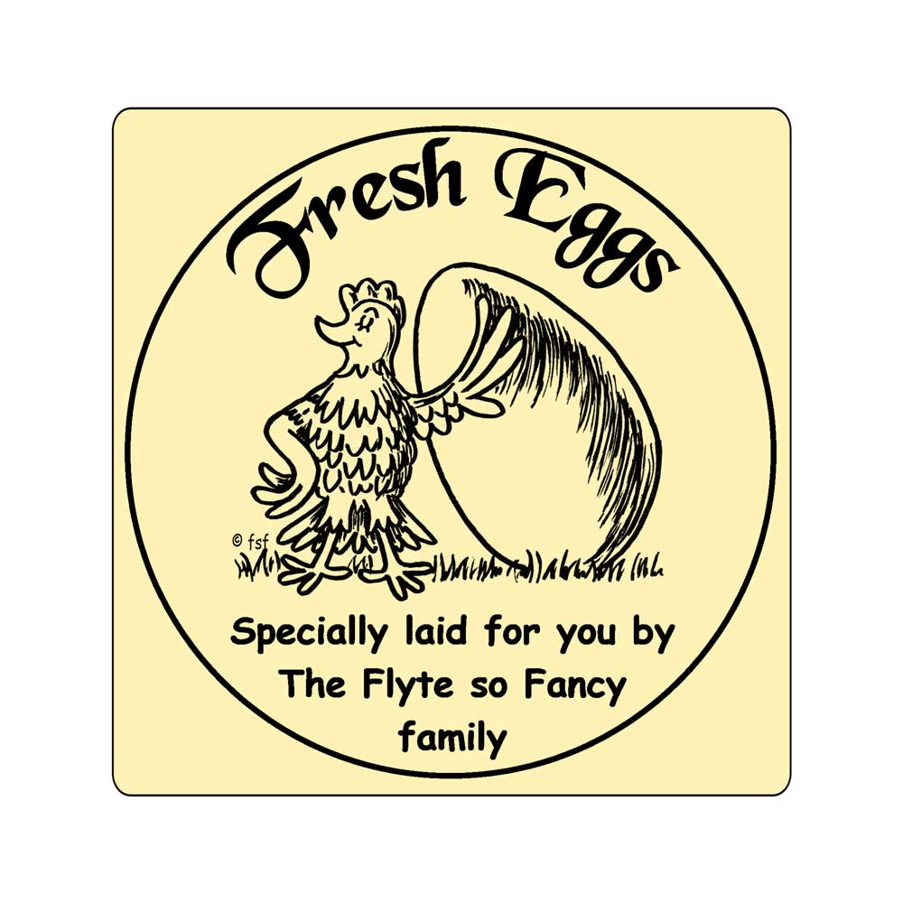 Small Fresh Eggs Labels - Proud Chicken, cream