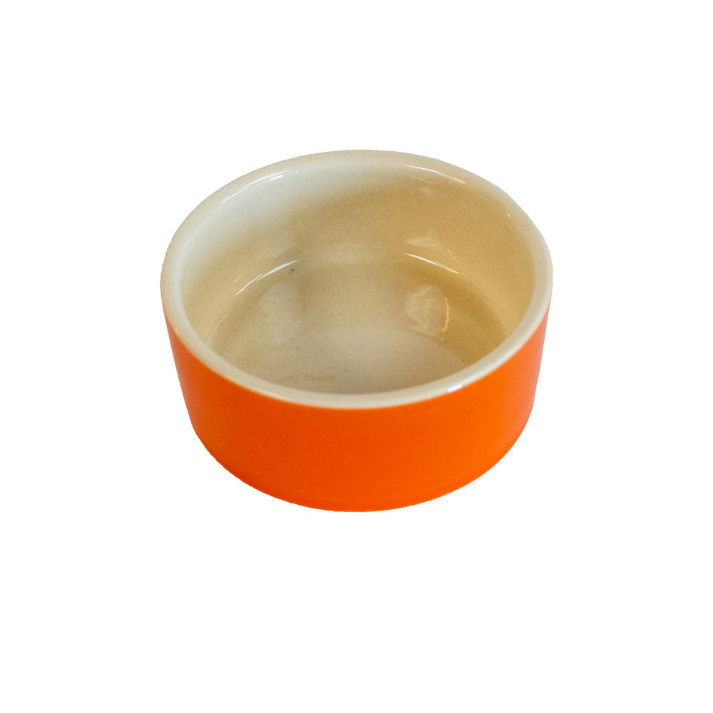 Small Ceramic Pet Feeding Bowl, orange