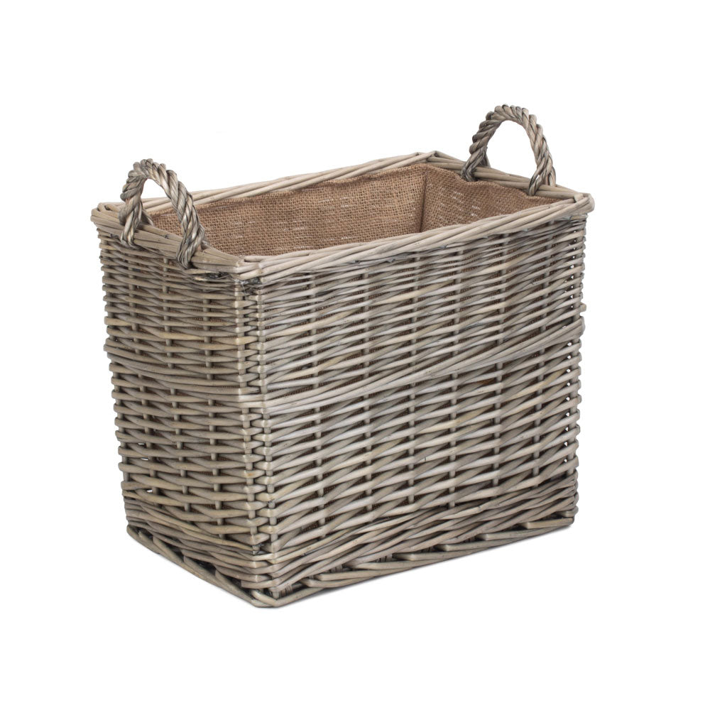 Small Rectangular Wicker Log or Storage Basket