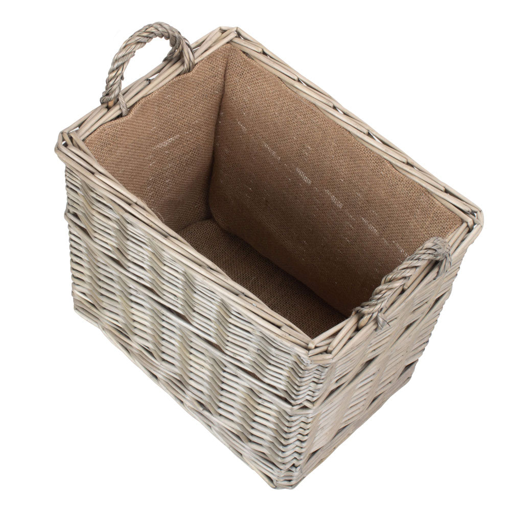 Small Rectangular Wicker Log-Storage Basket