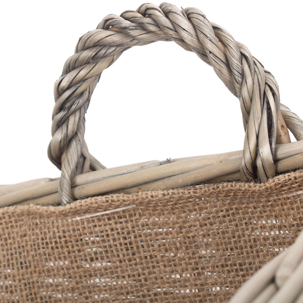 Habdle of Rectangular Wicker Log or Storage Basket