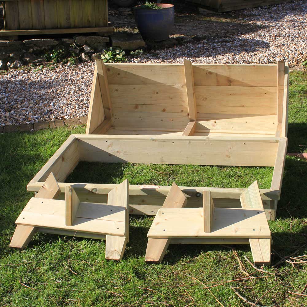 Parts of Raised V-Shaped Wooden Garden Planter Trough