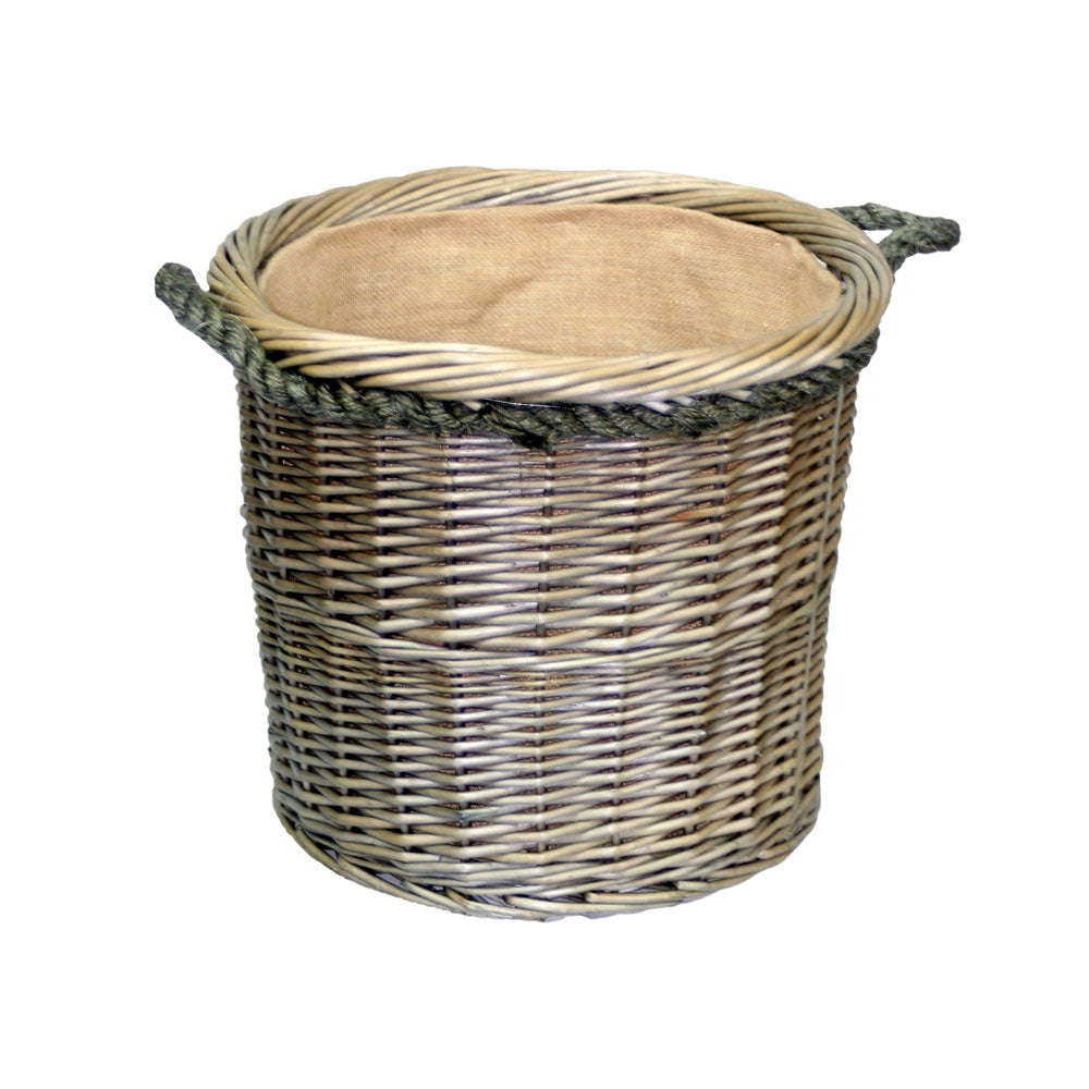 Medium Round Antique Wash Willow Log Basket