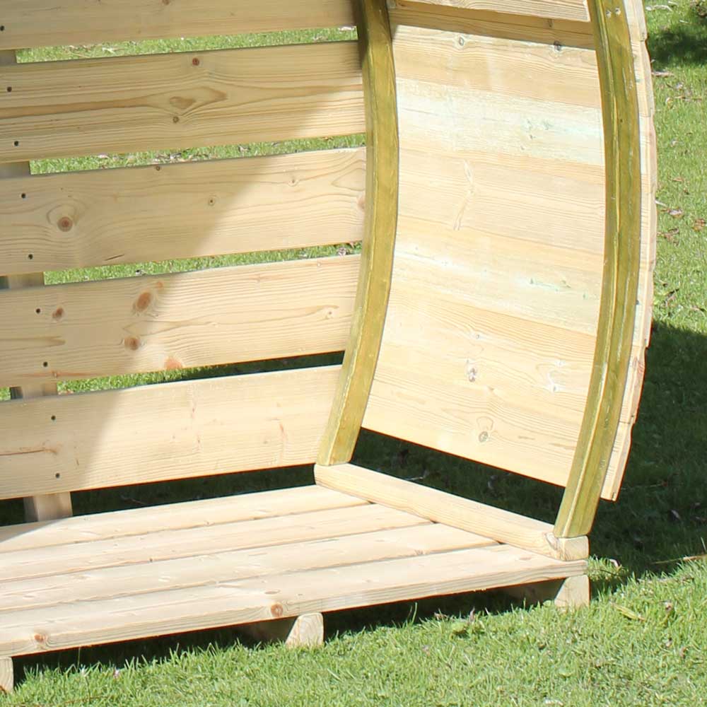 Arched Log Store timber detail