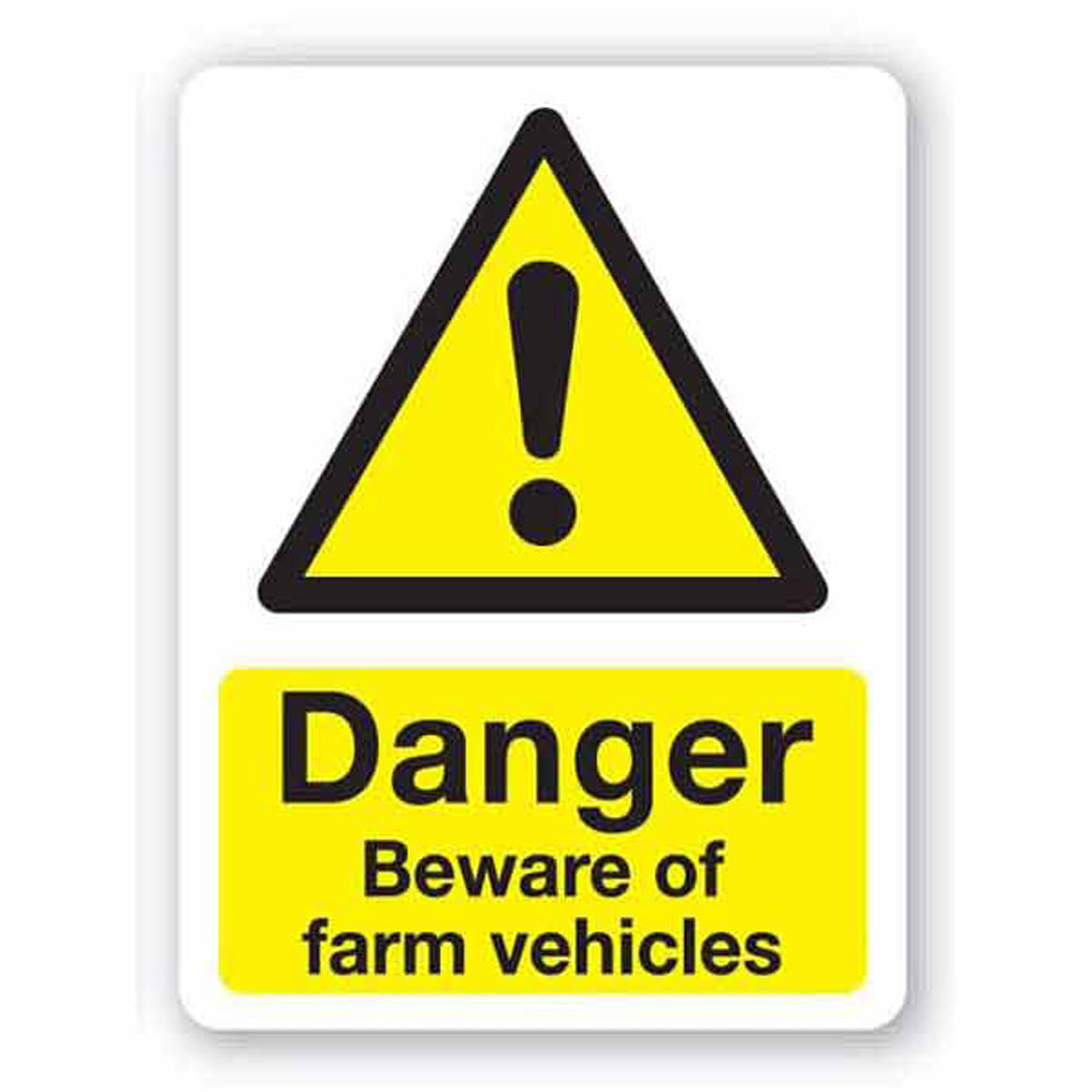 Danger Beware of Farm Vehicles Warning sign