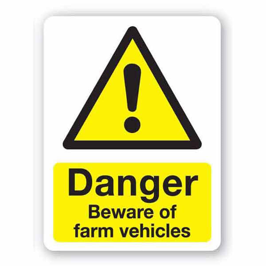 Danger Beware of Farm Vehicles sign | Agricultural Warning Signs