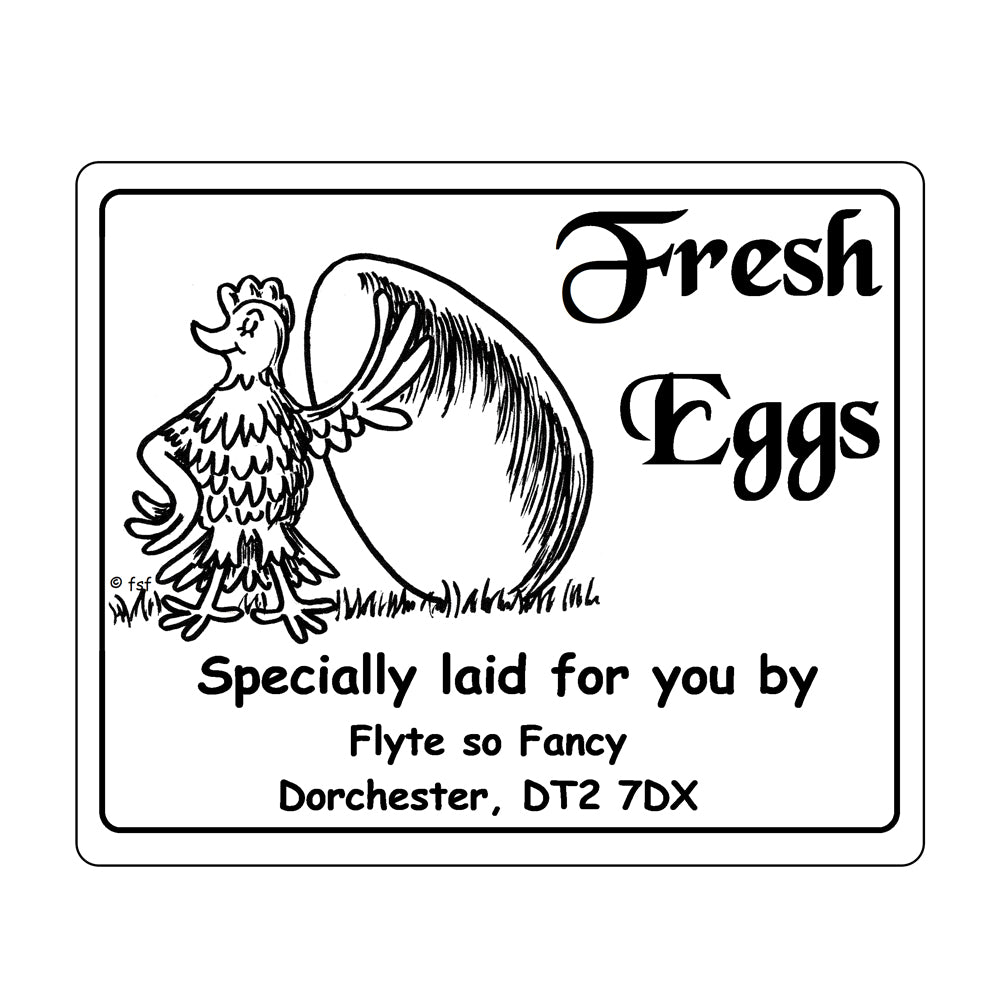 White Proud Chicken design for Fresh Eggs