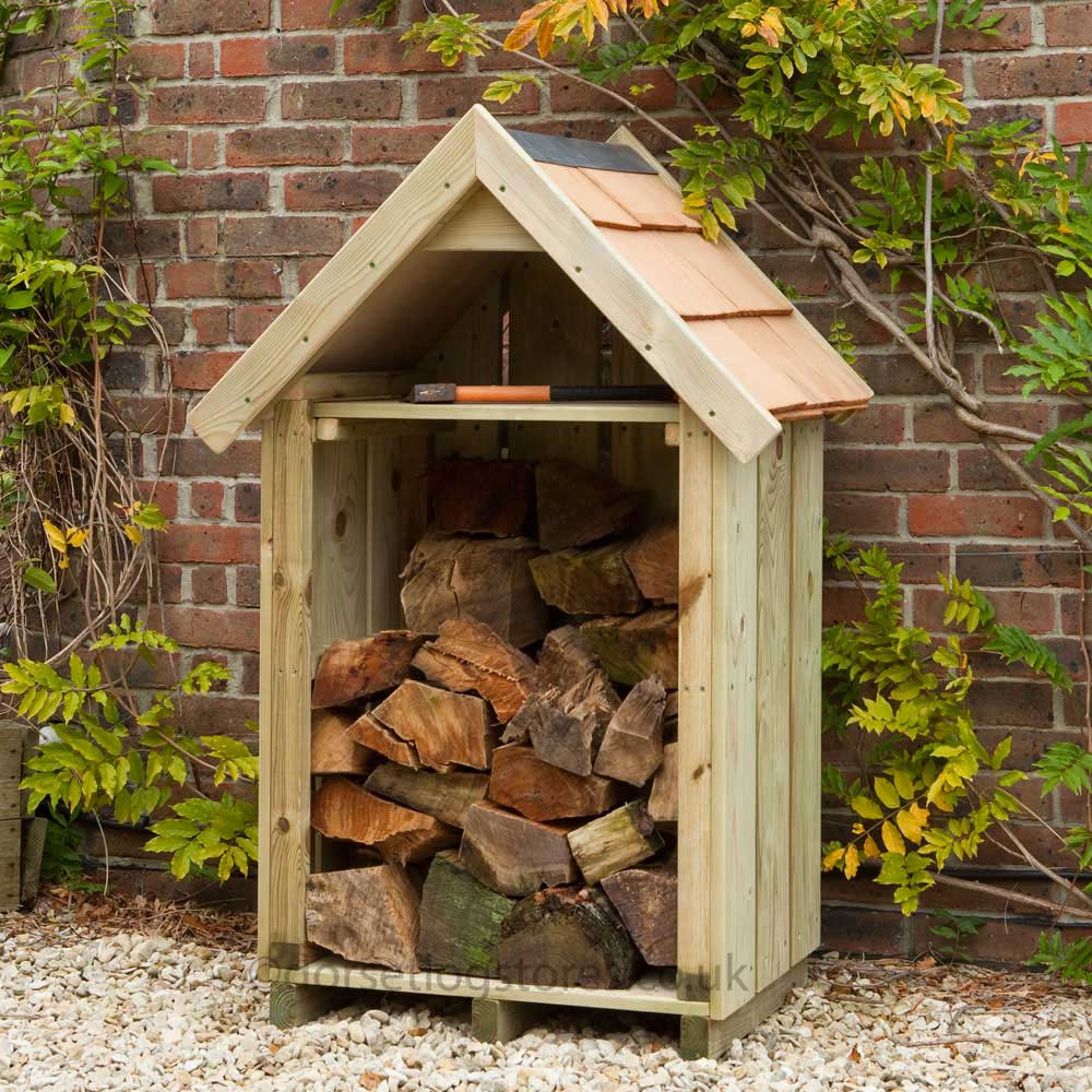 Hinton Log Store with Cedar Shingle Roof